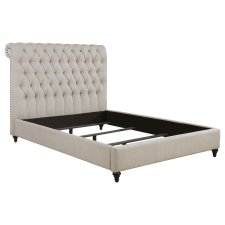 Devon Upholstered Full Panel Bed Beige (image for) Devon Upholstered Full Panel Bed Beige