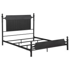 Cameron 51-inch Metal Eastern King Panel Bed Black (image for) Cameron 51-inch Metal Eastern King Panel Bed Black